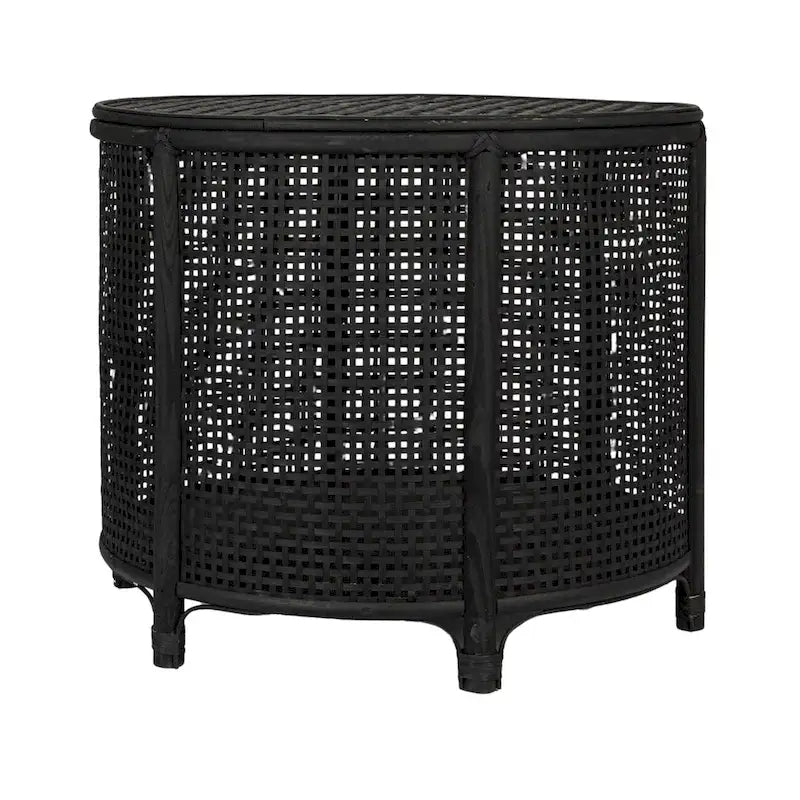 Tavolino d'appoggio in bambù e rattan