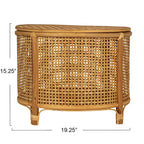 Tavolino d'appoggio in bambù e rattan