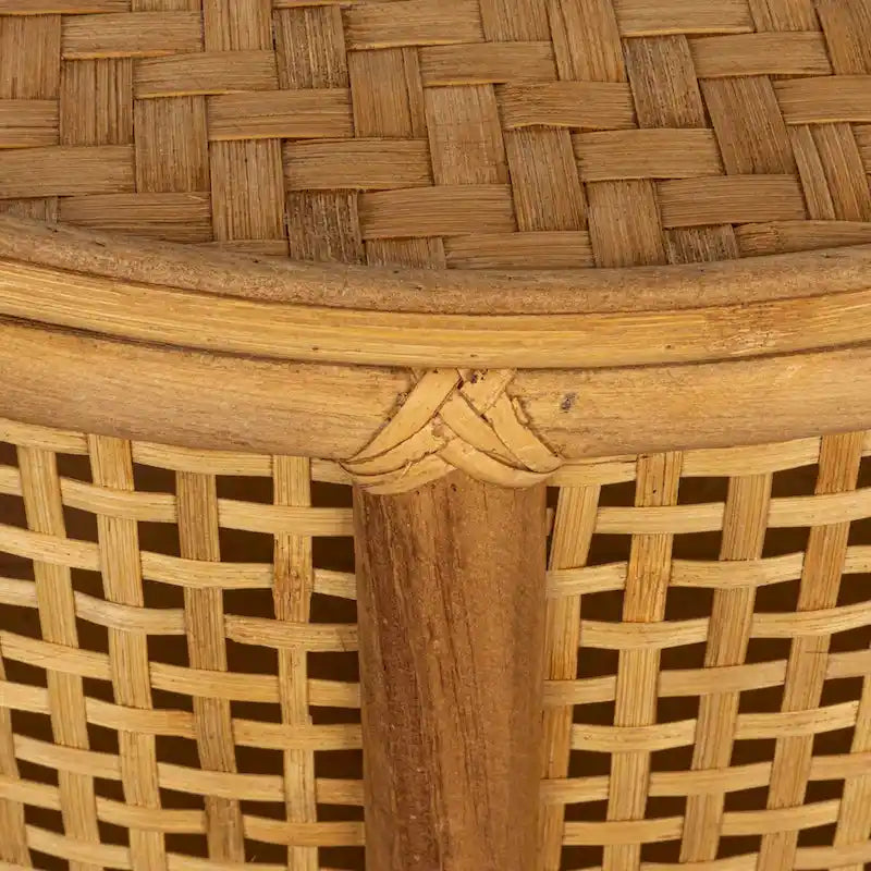 Tavolino d'appoggio in bambù e rattan