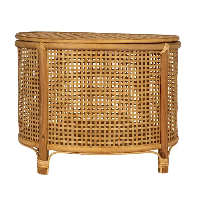 Tavolino d'appoggio in bambù e rattan