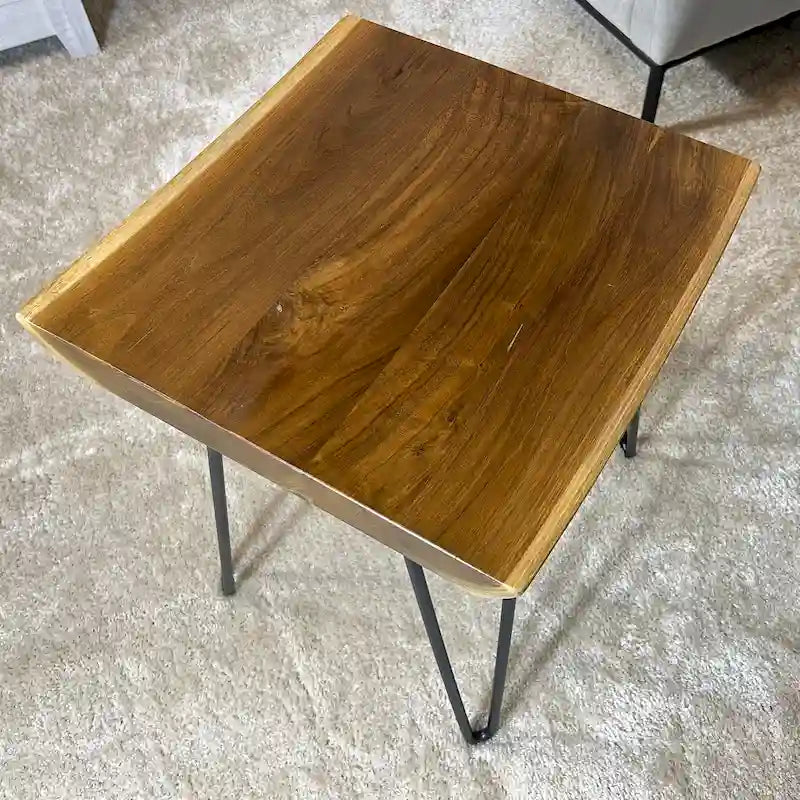 Greenage Teak Tavolino da caffè in Teak massiccio con bordo naturale