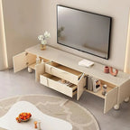 Mobile TV da 78 pollici con contenitore, console multimediale di lusso color crema, spazio aggiuntivo per riporre oggetti - larghezza 78 pollici