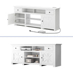 Moasis 70 Mobile TV Rustico, Centro Intrattenimento con Presa di Corrente per TV Fino a 80 Pollici - 70L x 15,5P x 30H