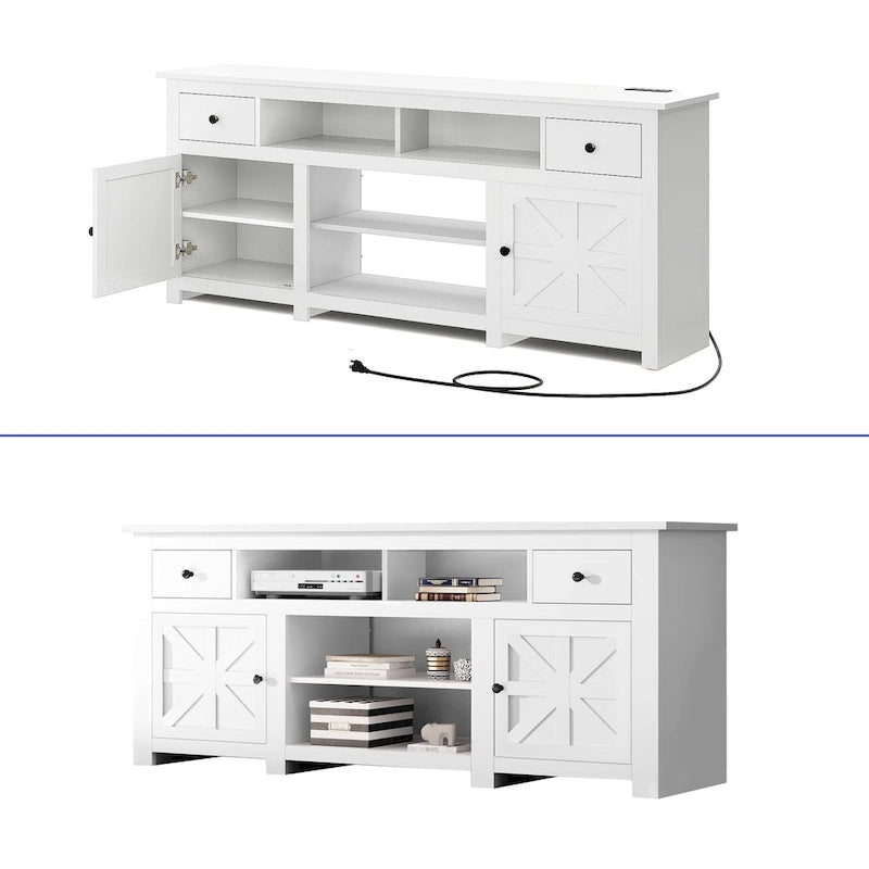 Moasis 70 Mobile TV Rustico, Centro Intrattenimento con Presa di Corrente per TV Fino a 80 Pollici - 70L x 15,5P x 30H