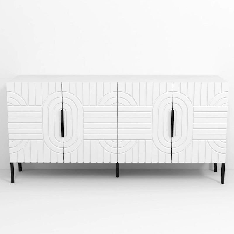 Mobile TV bianco Chic Elegance da 160 cm – Adatto a TV fino a 65 pollici – 160 cm di larghezza