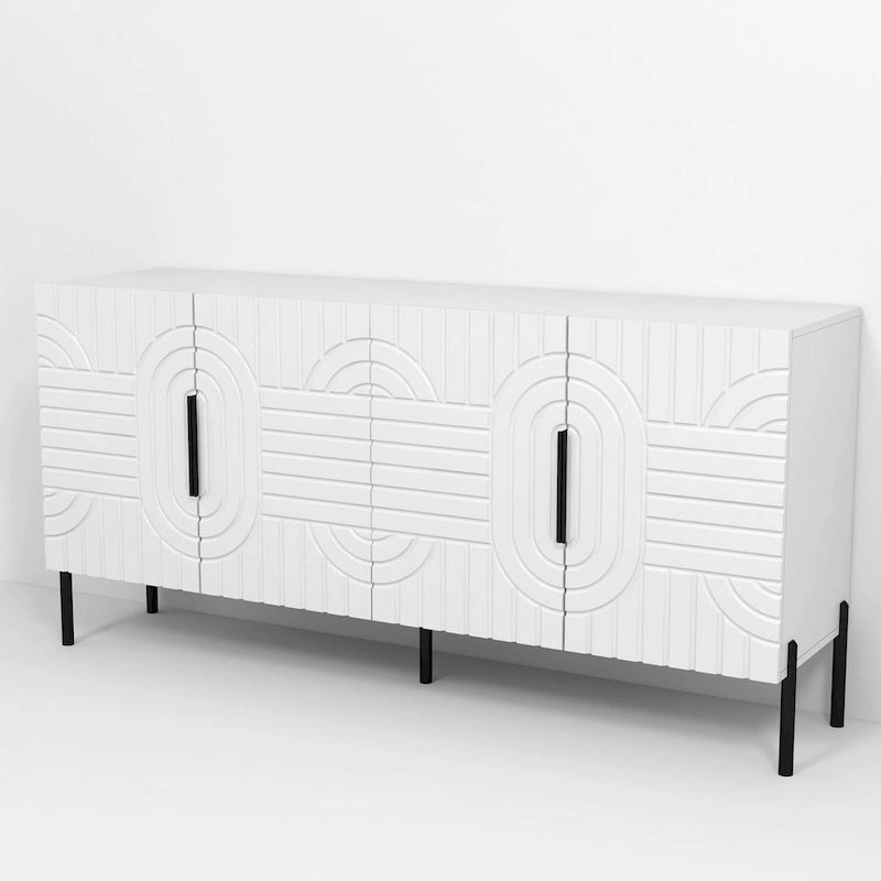 Mobile TV bianco Chic Elegance da 160 cm – Adatto a TV fino a 65 pollici – 160 cm di larghezza