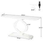 Table console de 59 pouces pour entrée, tables de canapé de ferme blanches pour salon