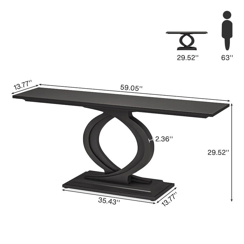 Table console de 59 pouces pour entrée, tables de canapé de ferme blanches pour salon