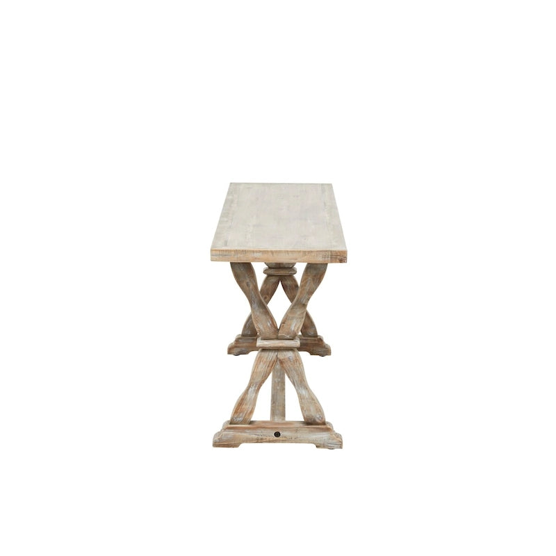 Consolle o panca in legno con dettagli invecchiati - Marrone - Roche River Decor