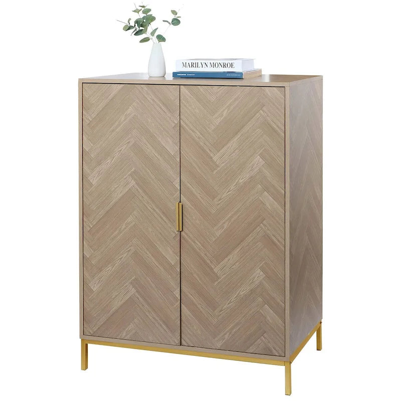 Anmytek Madia moderna a 2 ante in legno, con ripiani regolabili, mobile contenitore multiuso