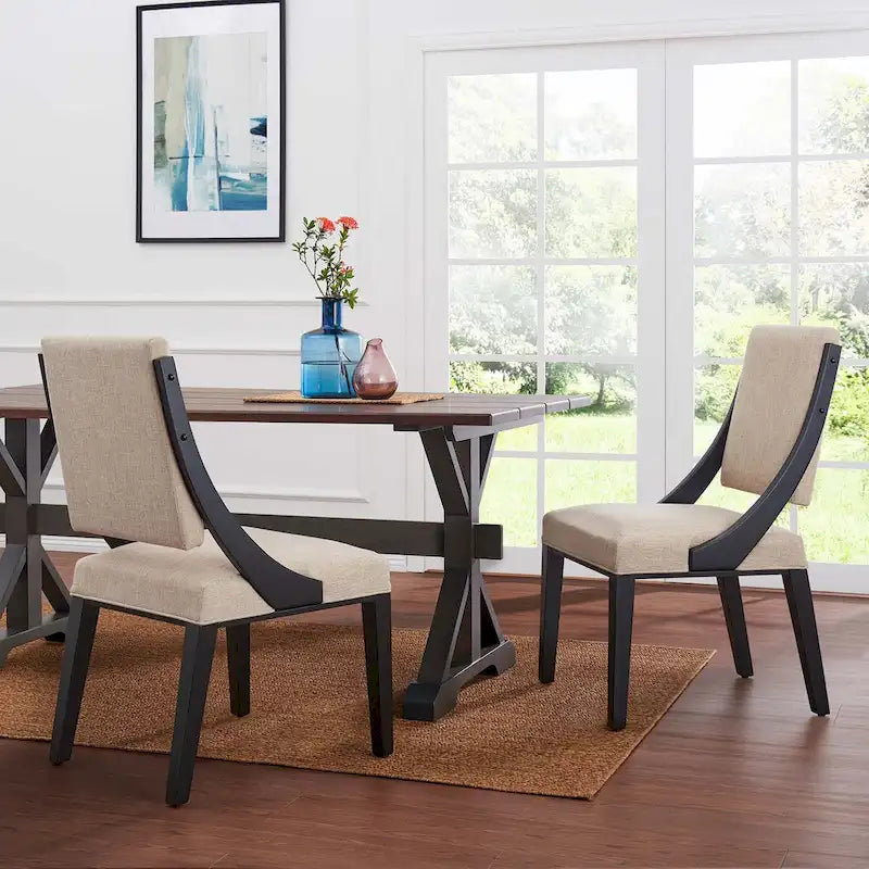 Chaises de salle à manger rembourrées en tissu Cambridge - Lot de 2