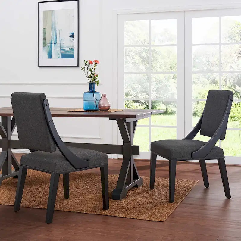 Chaises de salle à manger rembourrées en tissu Cambridge - Lot de 2