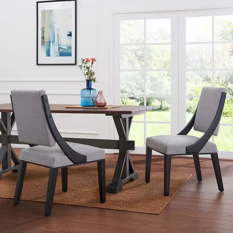 Sedie da pranzo Cambridge in tessuto imbottite - Set da 2