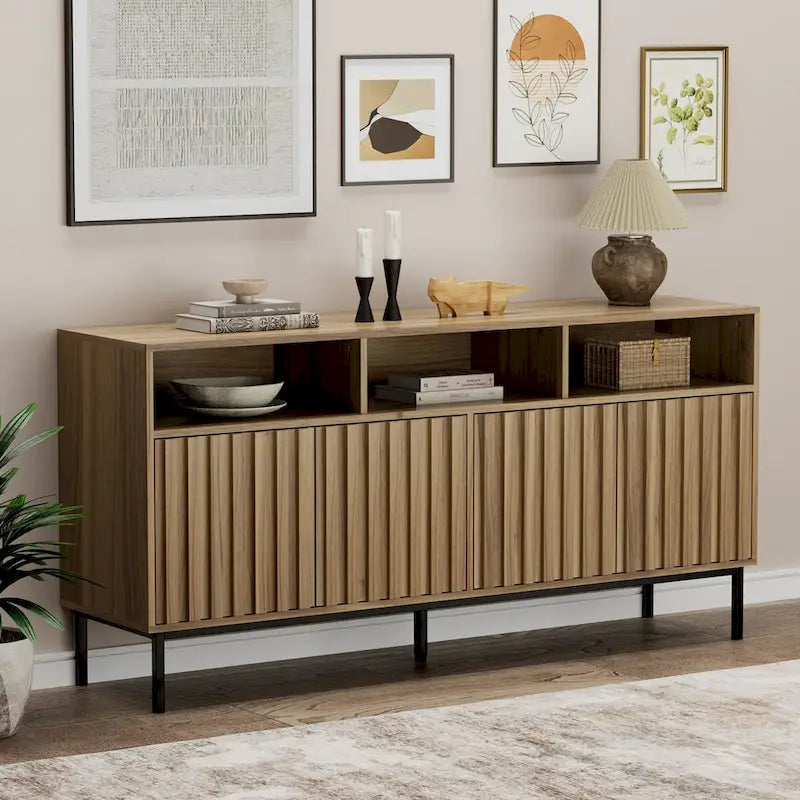 Sideboard Kitchen Buffet Coffee Bar Cabinet Storage Cabinet Server Table Mid Century