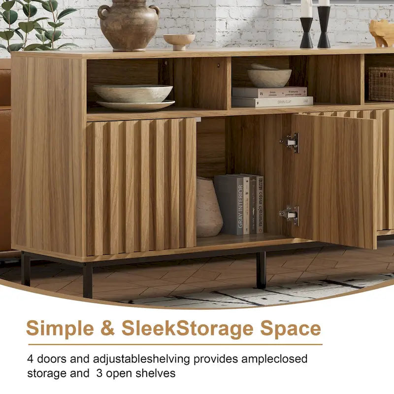 Buffet de cuisine, meuble de rangement, console de bar, desserte de style Mid-Century