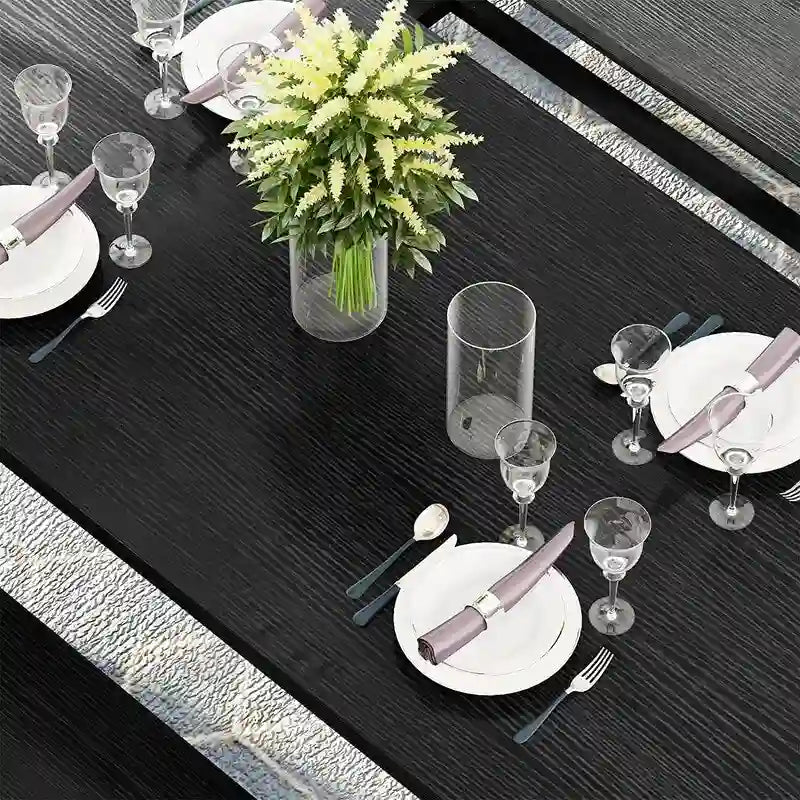 Affascinante set da pranzo in stile semplice con un tavolo e due panche, con piedini, per cucina, sala da pranzo