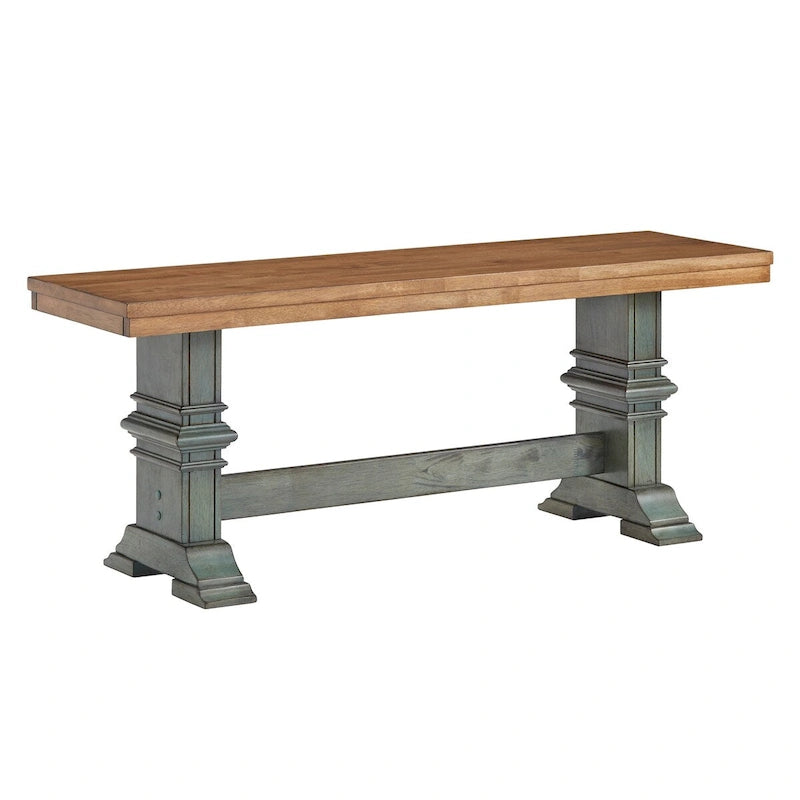 Banc de salle à manger Eleanor Two-Tone Trestle Leg Wood par iNSPIRE Q Classic