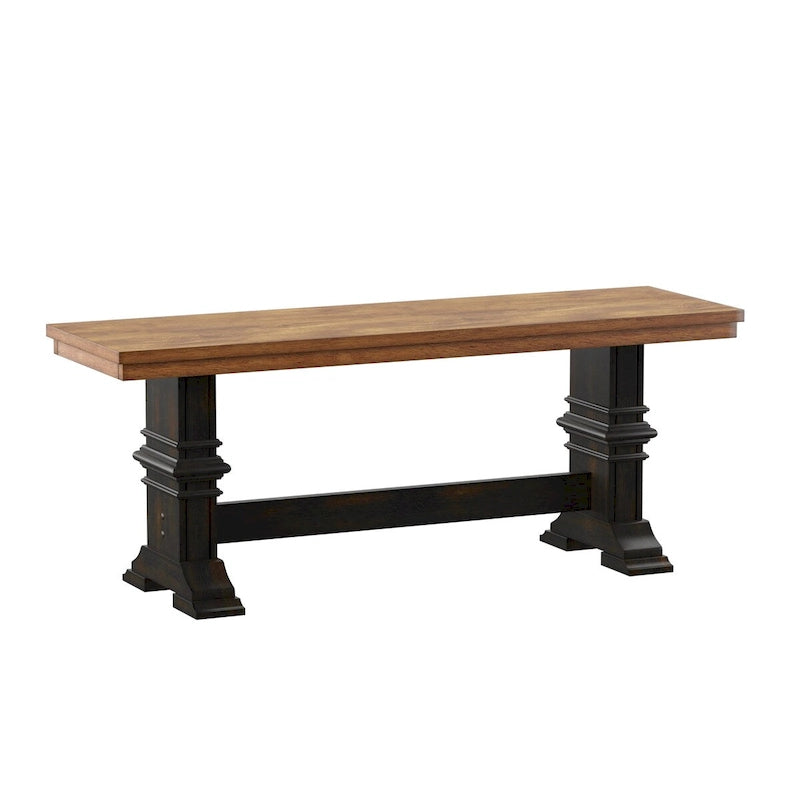 Banc de salle à manger Eleanor Two-Tone Trestle Leg Wood par iNSPIRE Q Classic