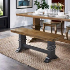 Panca da pranzo in legno con gambe a cavalletto bicolore Eleanor di iNSPIRE Q Classic