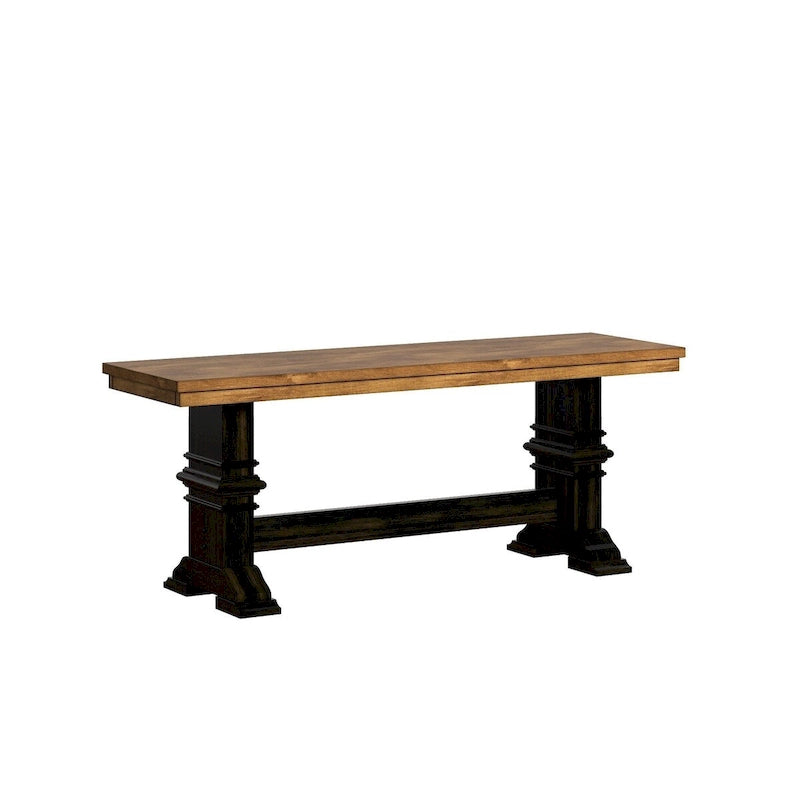 Panca da pranzo in legno con gambe a cavalletto bicolore Eleanor di iNSPIRE Q Classic