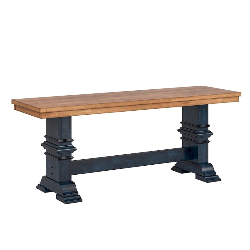 Panca da pranzo in legno con gambe a cavalletto bicolore Eleanor di iNSPIRE Q Classic
