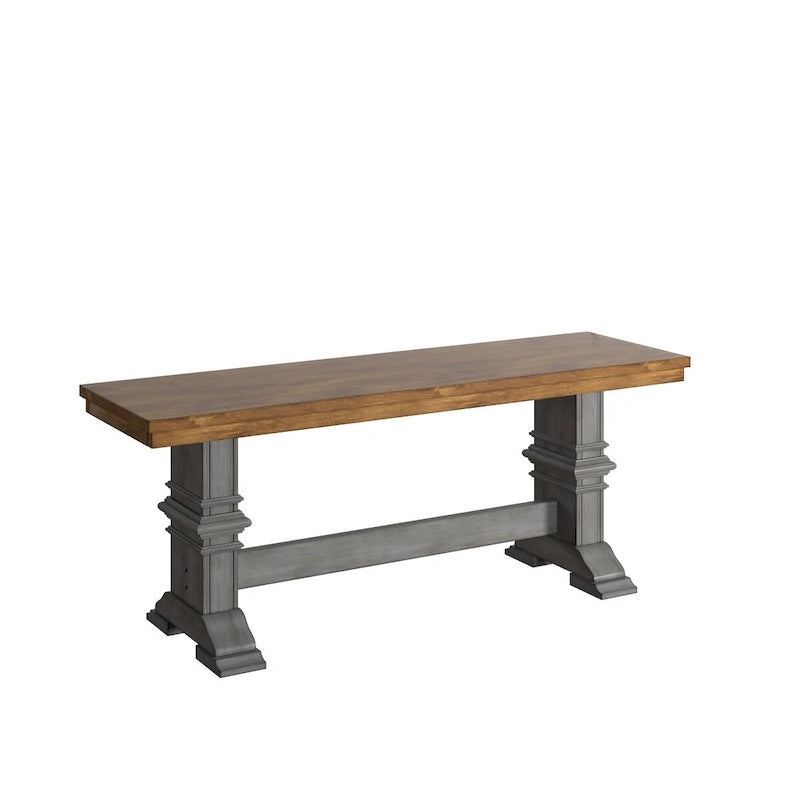 Panca da pranzo in legno con gambe a cavalletto bicolore Eleanor di iNSPIRE Q Classic