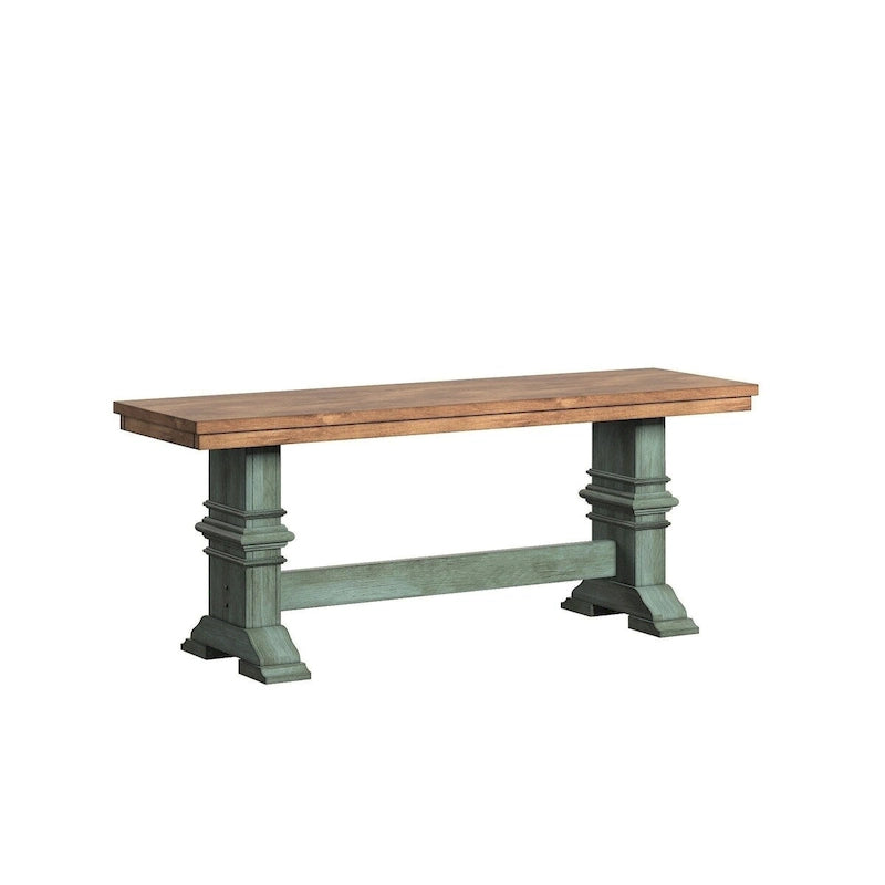 Panca da pranzo in legno con gambe a cavalletto bicolore Eleanor di iNSPIRE Q Classic