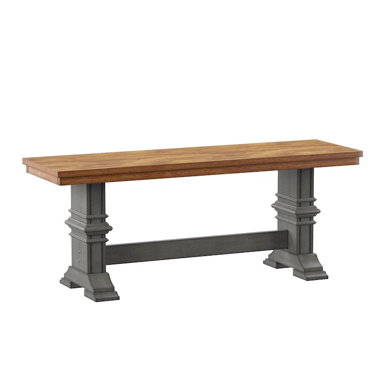 Panca da pranzo in legno con gambe a cavalletto bicolore Eleanor di iNSPIRE Q Classic