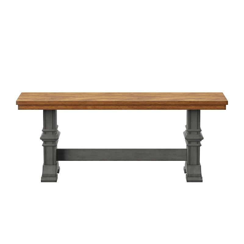 Panca da pranzo in legno con gambe a cavalletto bicolore Eleanor di iNSPIRE Q Classic