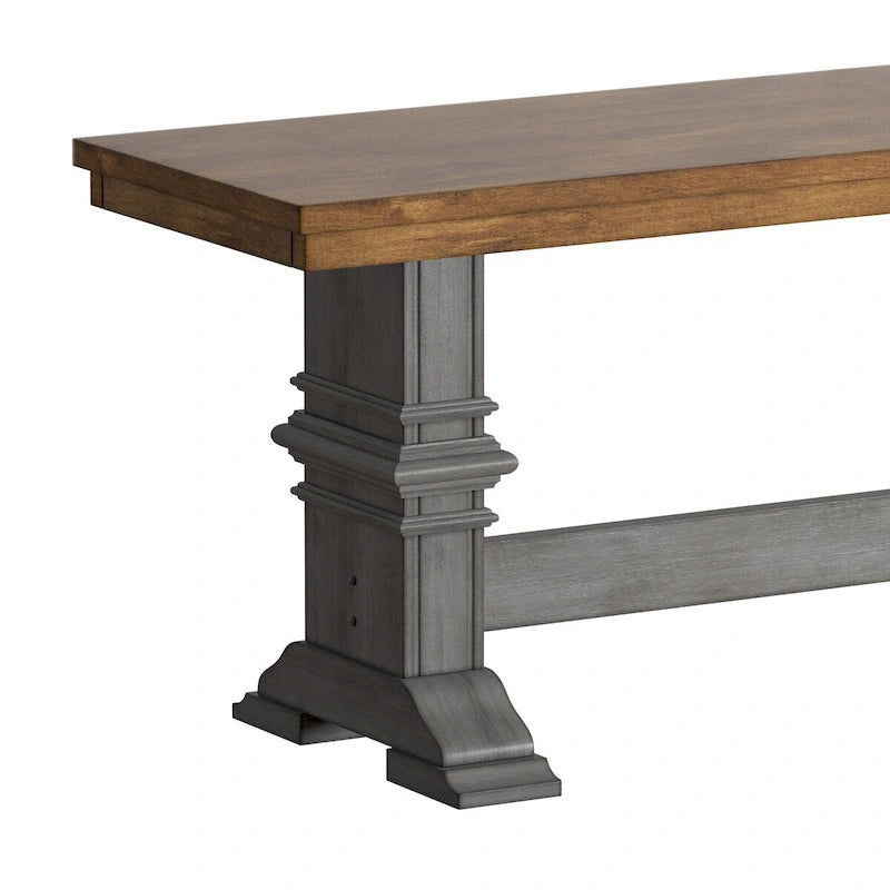 Panca da pranzo in legno con gambe a cavalletto bicolore Eleanor di iNSPIRE Q Classic