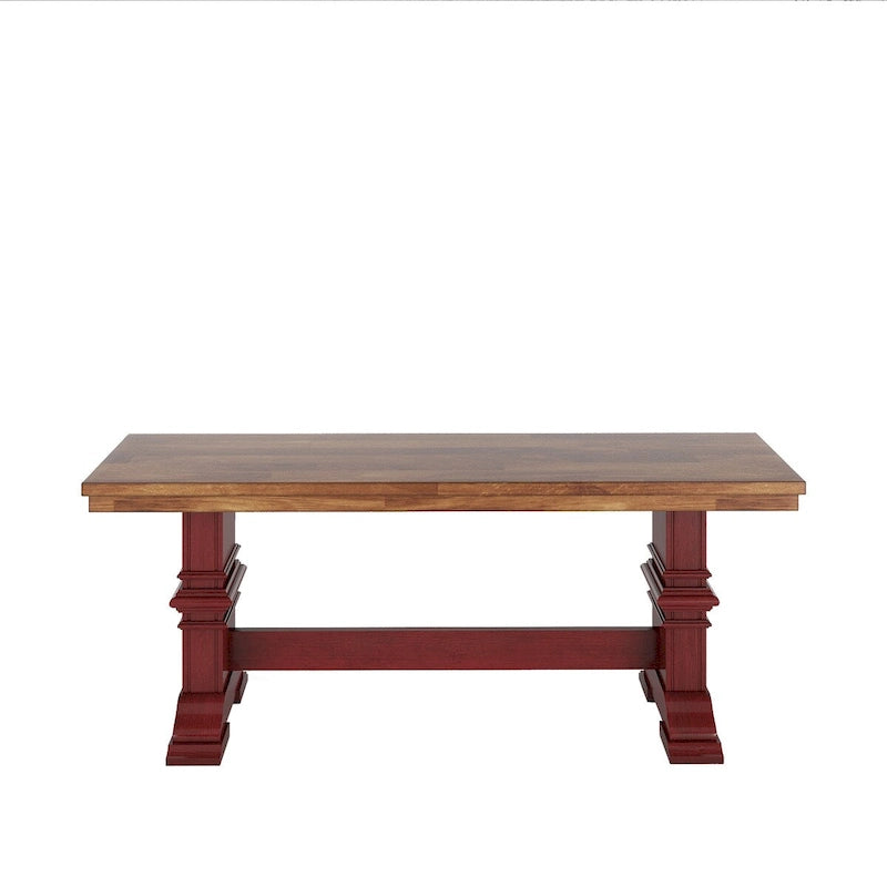 Panca da pranzo in legno con gambe a cavalletto bicolore Eleanor di iNSPIRE Q Classic