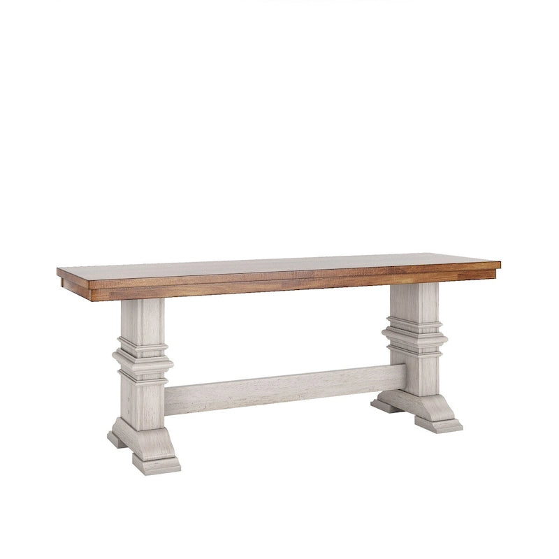 Panca da pranzo in legno con gambe a cavalletto bicolore Eleanor di iNSPIRE Q Classic