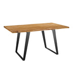 Table à manger Viggo 60 en bois d'acacia massif bord naturel - Noir naturel