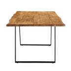 Table à manger Viggo 60 en bois d'acacia massif bord naturel - Noir naturel