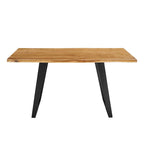 Table à manger Viggo 60 en bois d'acacia massif bord naturel - Noir naturel