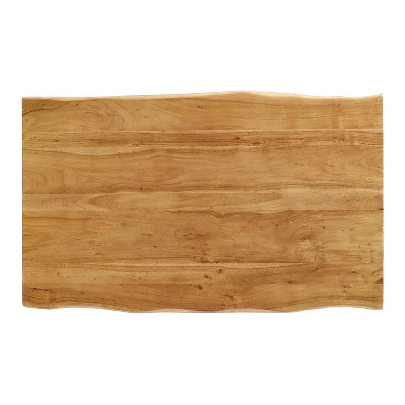 Table à manger Viggo 60 en bois d'acacia massif bord naturel - Noir naturel