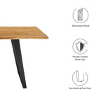 Table à manger Viggo 60 en bois d'acacia massif bord naturel - Noir naturel