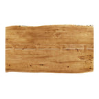 Table à manger Viggo 60 en bois d'acacia massif bord naturel - Noir naturel