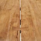 Table à manger Viggo 60 en bois d'acacia massif bord naturel - Noir naturel