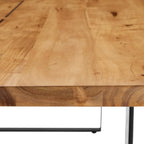 Table à manger Viggo 60 en bois d'acacia massif bord naturel - Noir naturel