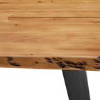 Table à manger Viggo 60 en bois d'acacia massif bord naturel - Noir naturel
