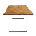 Table à manger Viggo 60 en bois d'acacia massif bord naturel - Noir naturel