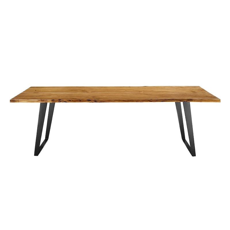 Table à manger Viggo 60 en bois d'acacia massif bord naturel - Noir naturel