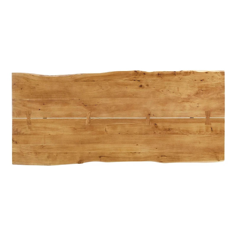 Table à manger Viggo 60 en bois d'acacia massif bord naturel - Noir naturel