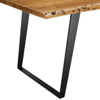 Table à manger Viggo 60 en bois d'acacia massif bord naturel - Noir naturel