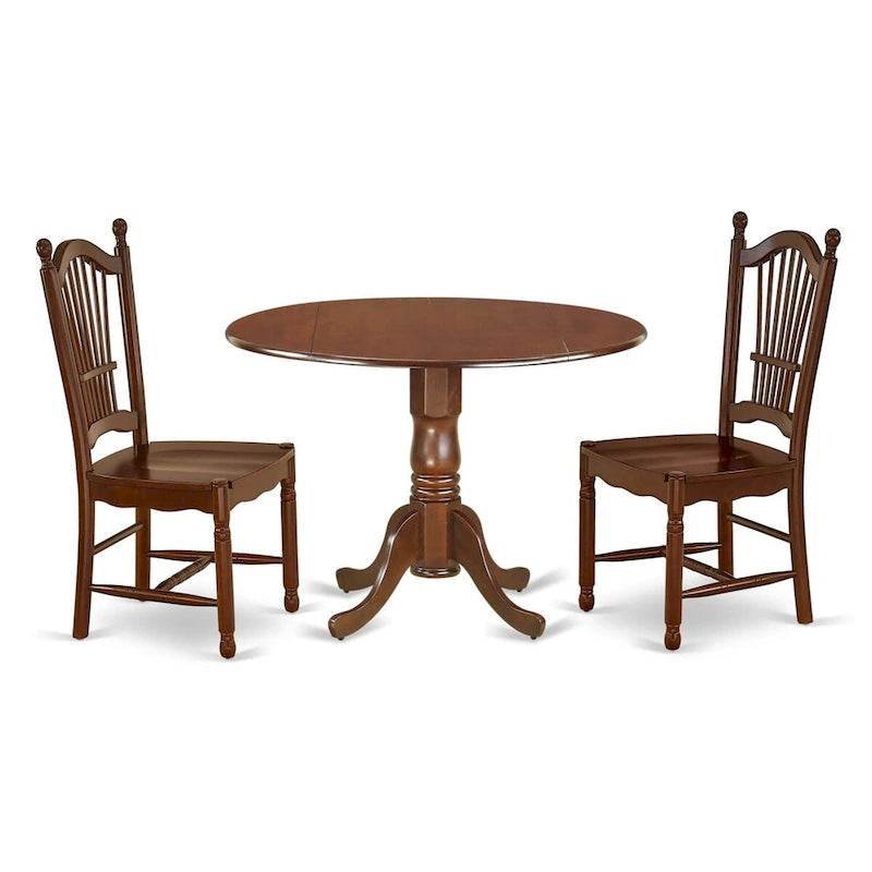 East West Furniture Ensemble de table de cuisine - une table de salle à manger ronde et des chaises de salle à manger, Acajou (Options de pièces)