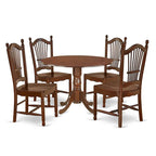 East West Furniture Ensemble de table de cuisine - une table de salle à manger ronde et des chaises de salle à manger, Acajou (Options de pièces)