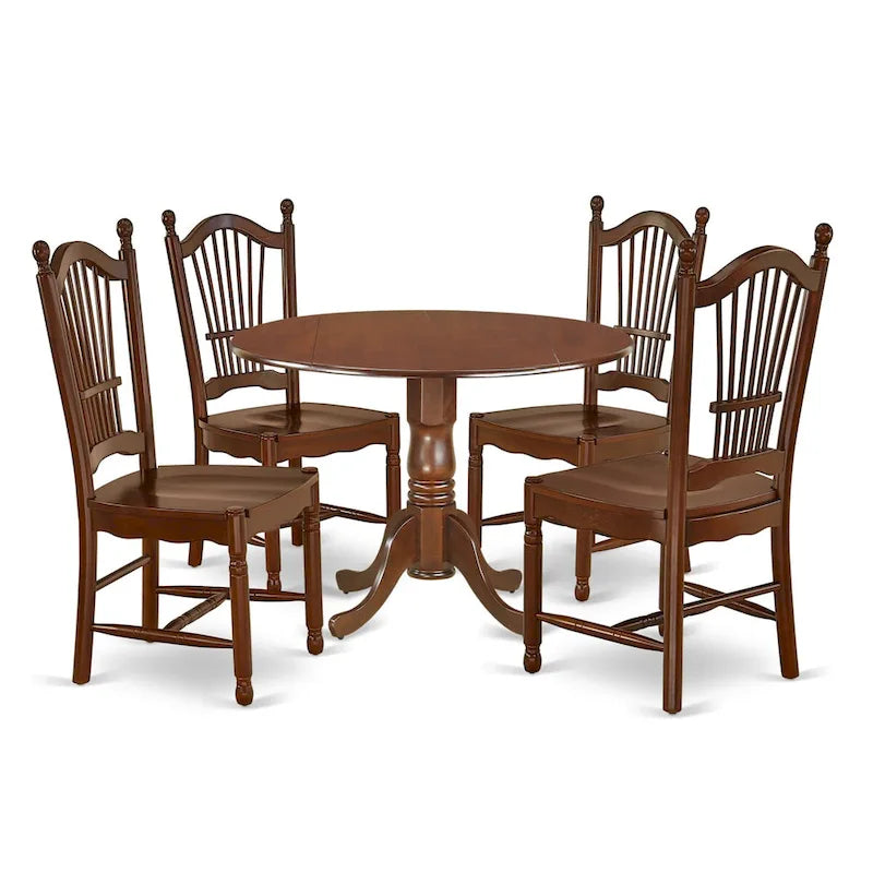East West Furniture Ensemble de table de cuisine - une table de salle à manger ronde et des chaises de salle à manger, Acajou (Options de pièces)