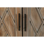 Madia in Legno a 4 Ante con Tessitura Spigata, Mobiletto Vintage American Country