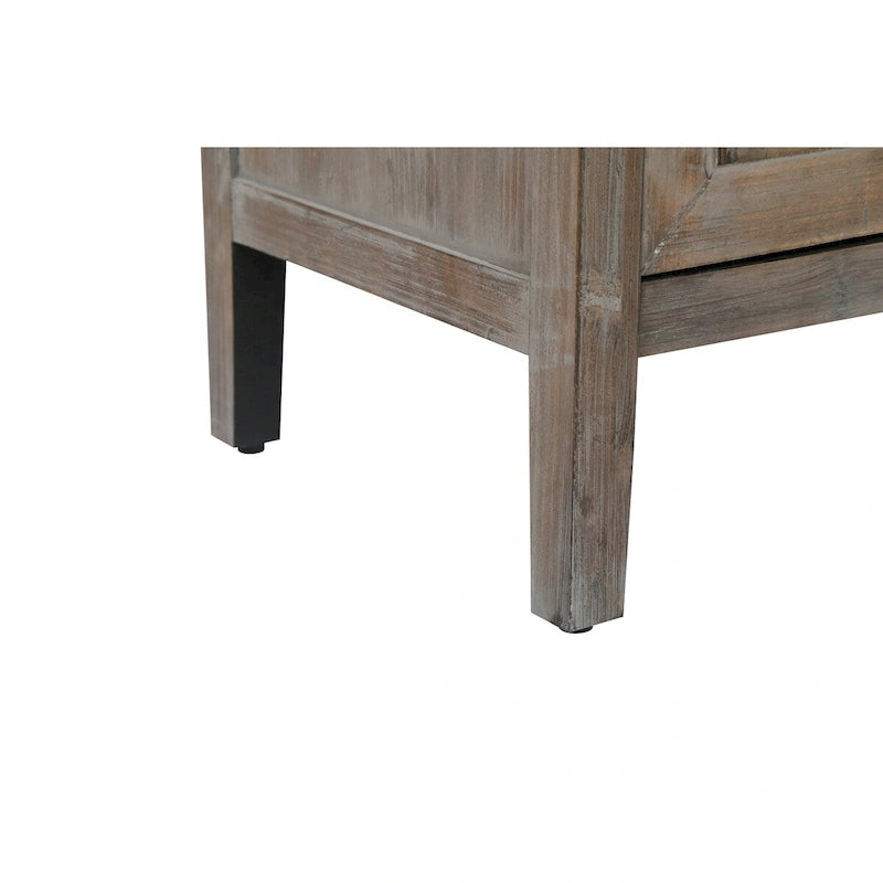Madia in Legno a 4 Ante con Tessitura Spigata, Mobiletto Vintage American Country